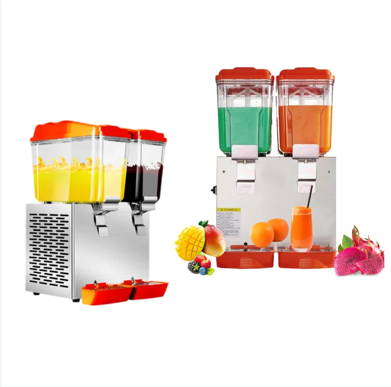 Big Custom Restaurant Cheap Portable Liquid Fountain Cylinder Fruit Juice  Drink Dispenser Machine with Cooler for Parties Drinks