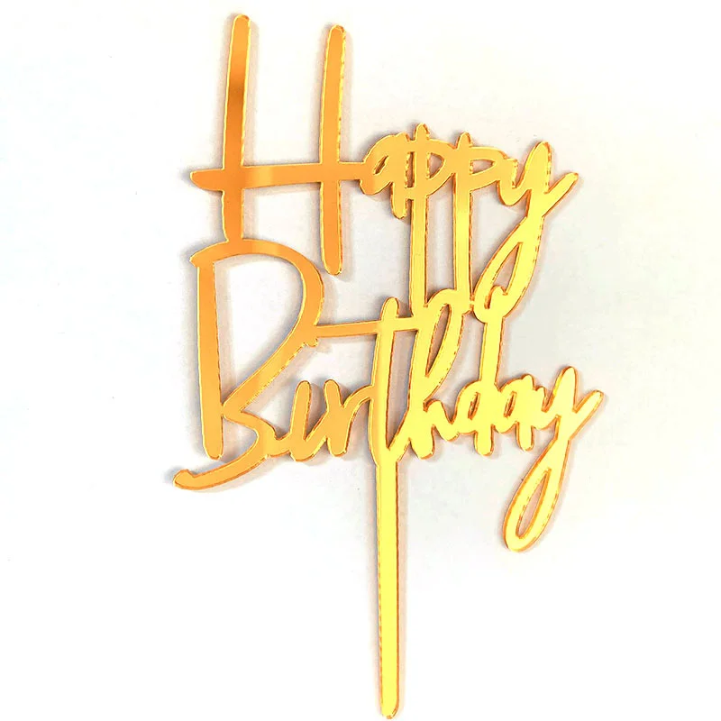 MJ Bakeyr Acrylic card happy birthday cake decoration card baking custom flag