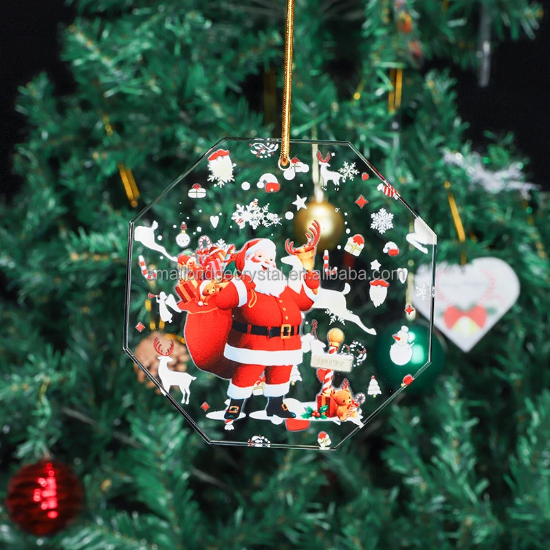 Xmas Tree Decoration Crystal Pendants Shinning Crystals personalized Glass Pendant supplier