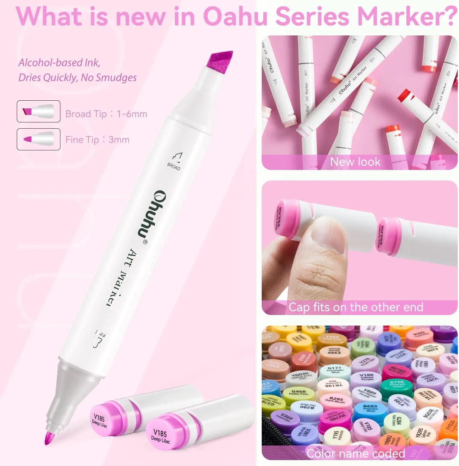 OHUHU ALCOHOL MARKERS 120 HONOLULU SET, Let's Swatch and Play!