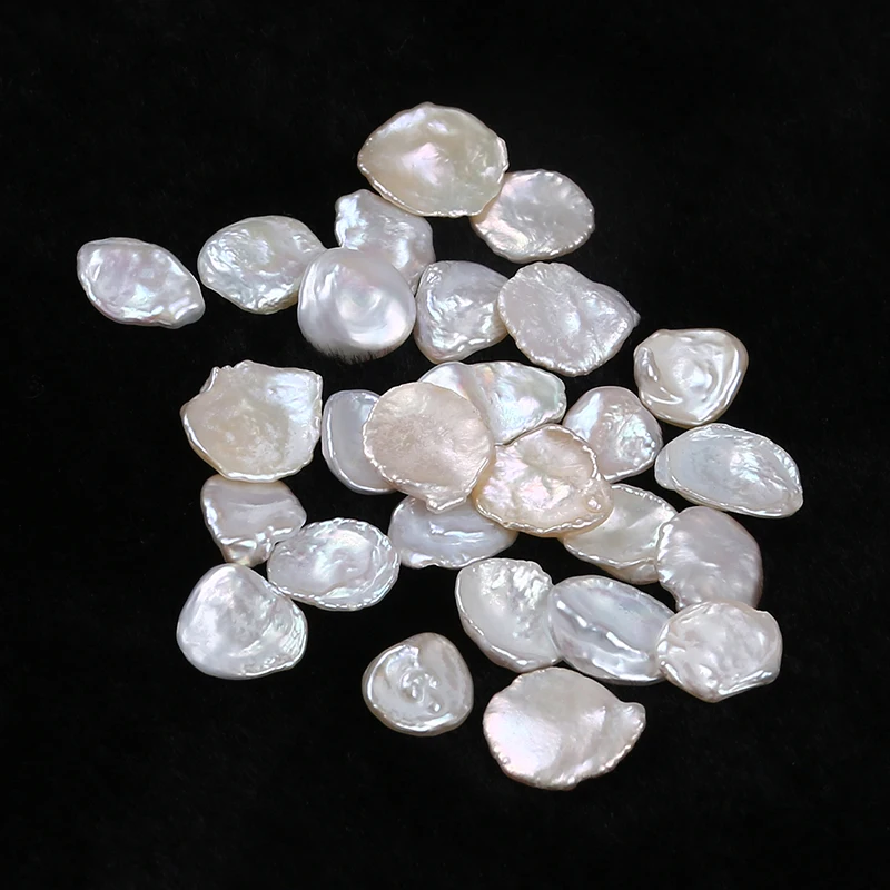 批发13-14毫米天然白色淡水花瓣形状keshi宽松珍珠珠用于diy珠宝制作