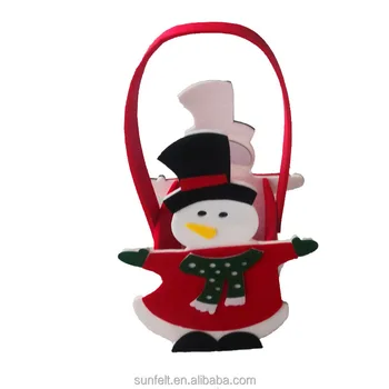 Customizable Non-Woven Hand Candy Bag Children's Felt Gift Bag Custom Christmas Ornaments Apple Box for Christmas Eve Gift
