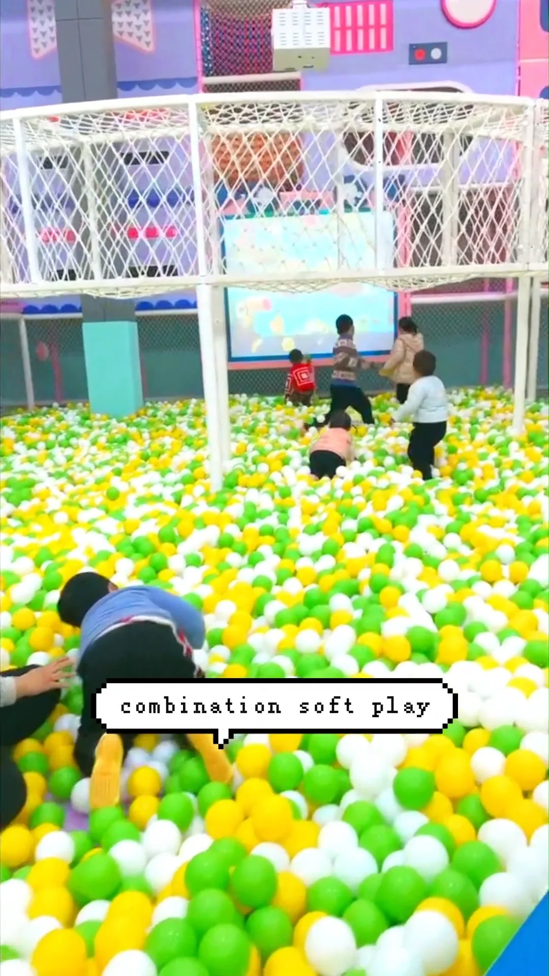 Wooden Theme Park Slide Ball Pit Toys Combo Baby Soft Play Equipment