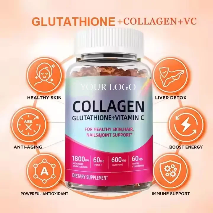 Hot Sale Superfood Organic L-glutathione Collagen 13 in 1 Skin Whitening  Brightening Capsules Supplement