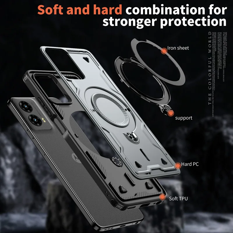 For MOTO G Power Stylus EDGE 5g Motorola G Play 4g 2024 Hard Metal Ring Bracket Mobile Phones Cover Pc Tpu Hyper Cell Phone Case