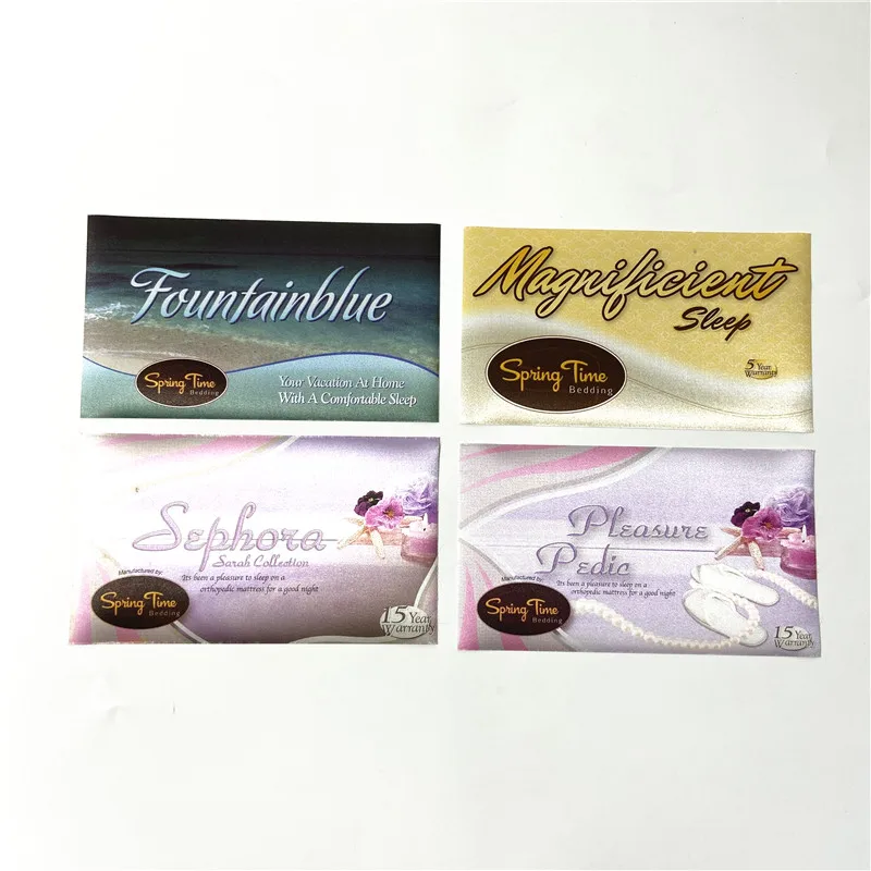 Custom Mattress-Label-Design Adhesive Mattress Label Supplier Corner Label Tag Bed Sticker