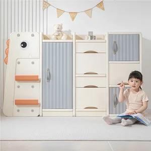 Dinosaur Cartoon Design Kids Furniture Storage Rack Modern Home Plastic Children Storage Cabinets Provide Custom Serve