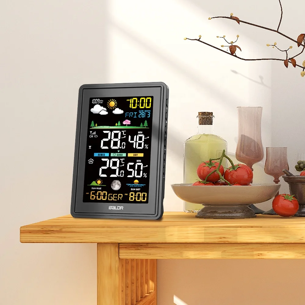 BALDR Wireless Weather Station with Weather Forecast Radio Controlled Alarm Clock