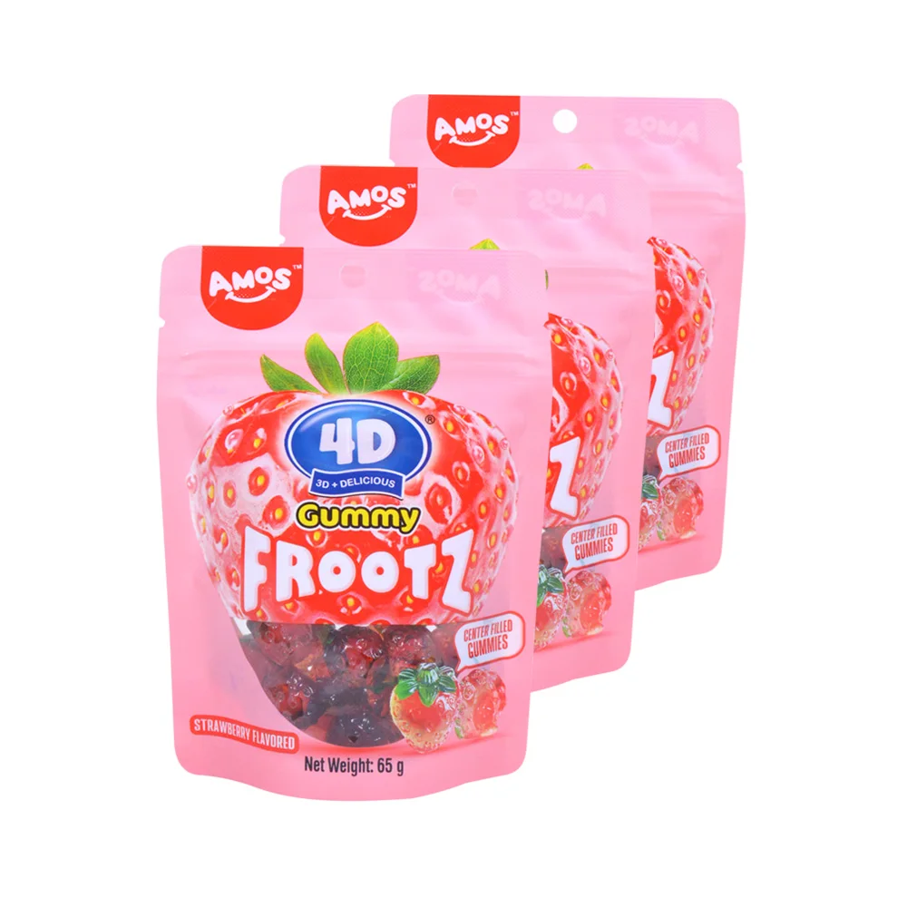 Amos Peach Gummy 4D Frootz Peach Candy Mini Center Indonesia