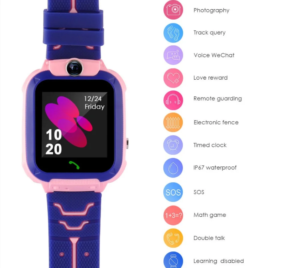Q12 Kids Smart Watch Precise GPS, Waterproof IP67