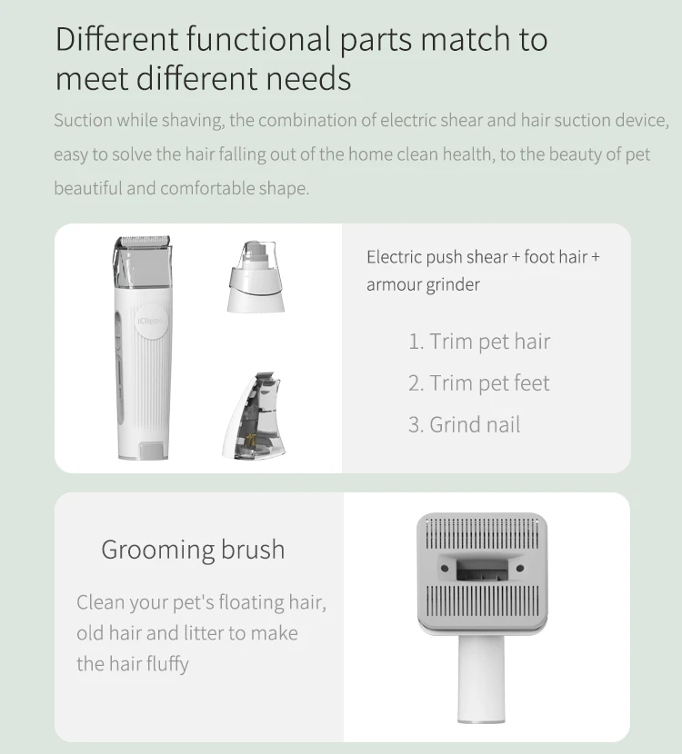 Iclipper Lm3 Electric Pet Hair Clippers Vacuum Dog Clipper Vacuum Pet