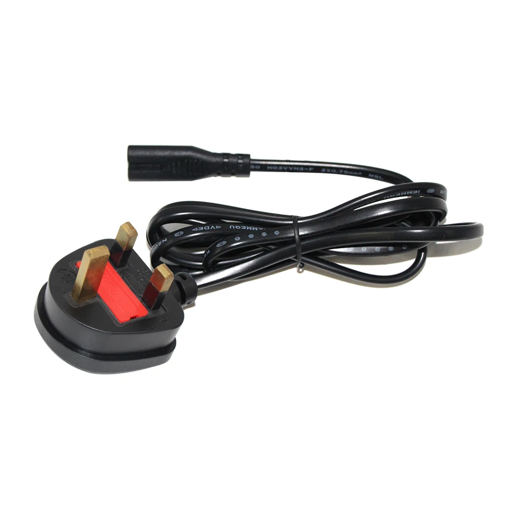 Cable De Alimentación Con Conector IEC C7 A Figura 8 - 2 Metros, Negro, Con Fusible
