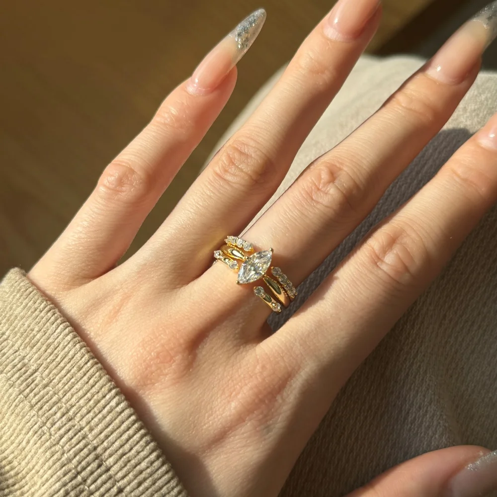KAKODIY Wedding 925 Sterling Silver Women's Promise 5A Zirconia Water Drop Romantic Elegant Ring detail 4
