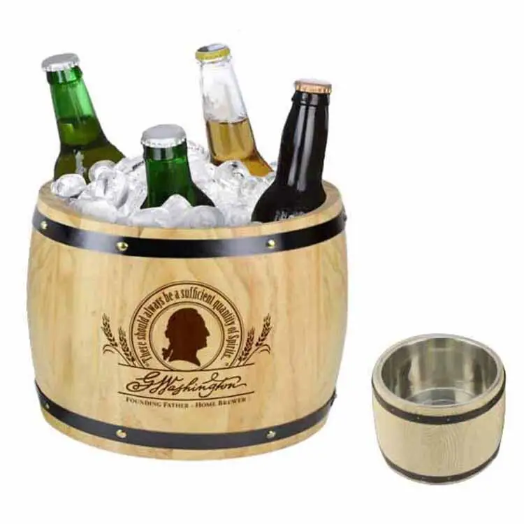 Wooden Ice Bucket Wooden Ice Bucket Beer Barrel Wooden Wine Barrel