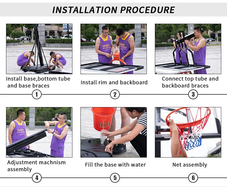 Fashionable Basketball Hoop Stand Indoor Outdoor With Crank Handle For