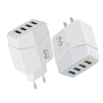 Veaqee 4 USB charger phone Durable ABS 5V 4.4A Wall Charger EU US AU UK Plug Travel Multi USB phone Charger Adapter