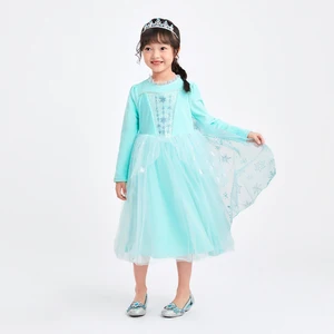Snowflake Sequin Detail Long-Sleeve Disney Princess Dress for Girls Children Christmas Celebrations