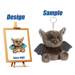 Shengye Factory Wholesale Animal Bat Plush Pendant Key Chain Cute Doll Plush Bag Accessories Car Keyring Pompom Baby Keychain
