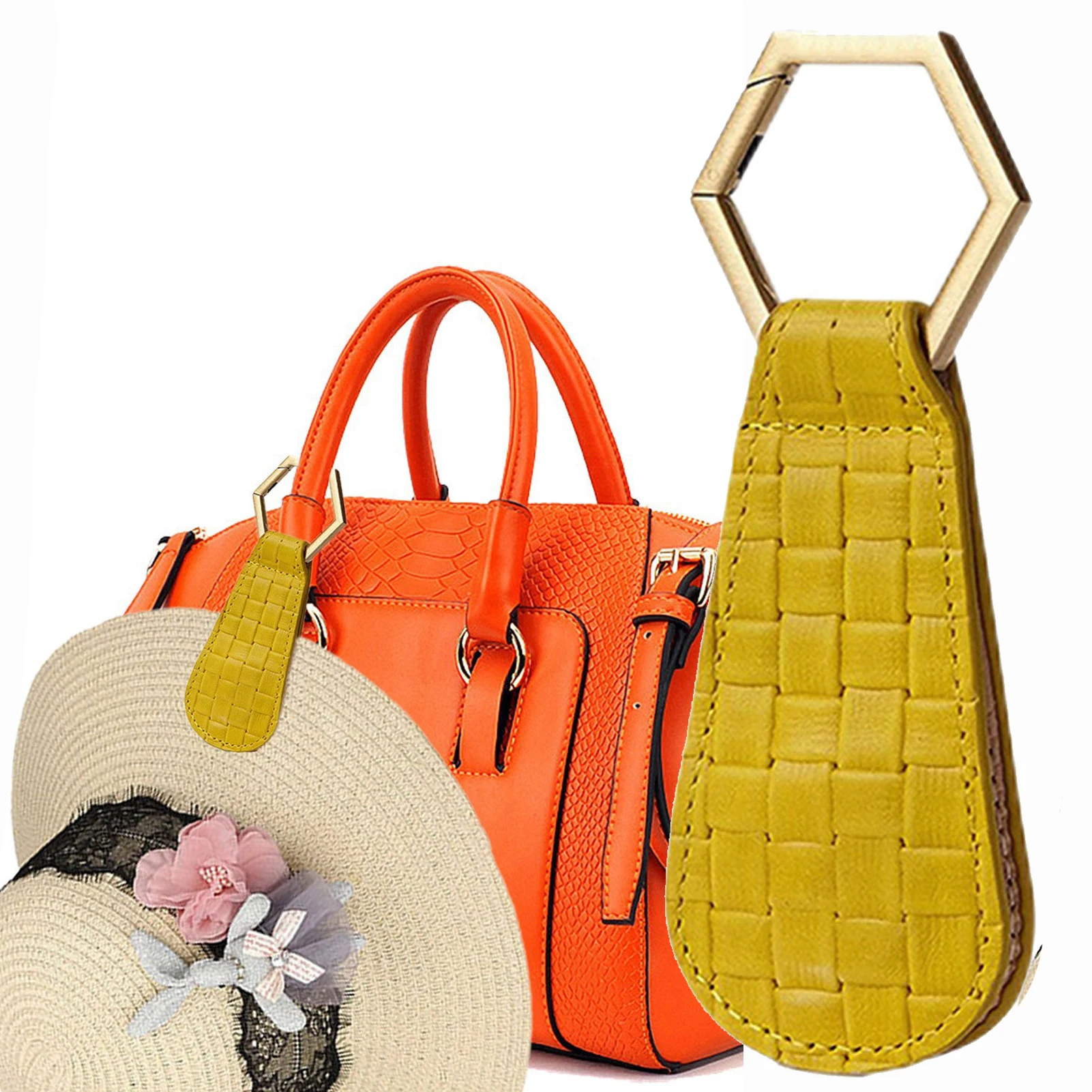 Custom Designs Hat Brim Clip Holder Pu Leather Travel Hat Clip