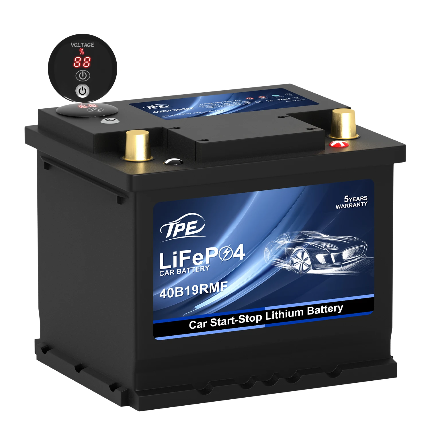 2025 Customizable 12.8V 35AH Lifepo4 Lithium Ion Car Battery Portable Emergency Power Rechargeable Storage for All Cars manufacture