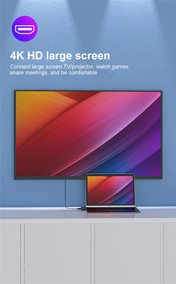 4k Thunderbolt3 adaptörü Pd veri portu Hub Pd yüksek hızlı adaptör Hub için Macbook/hava M1 Usb tip C Hub 4k Dock