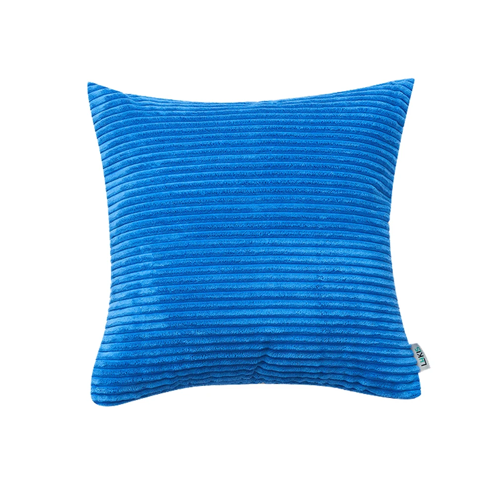 Wholesale Soft Solid Square Corduroy Throw Pillow Covers Striped