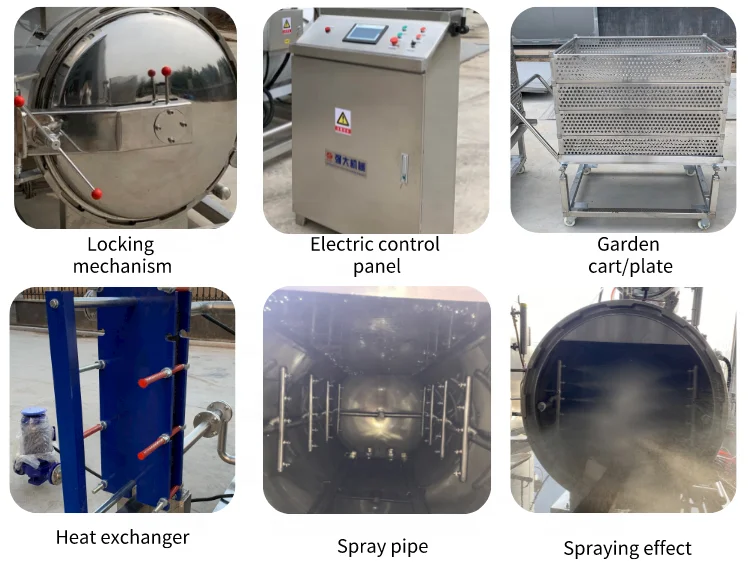 Small Autoclave Cooking Type Food High Temperature Sterilizer Retort Machine