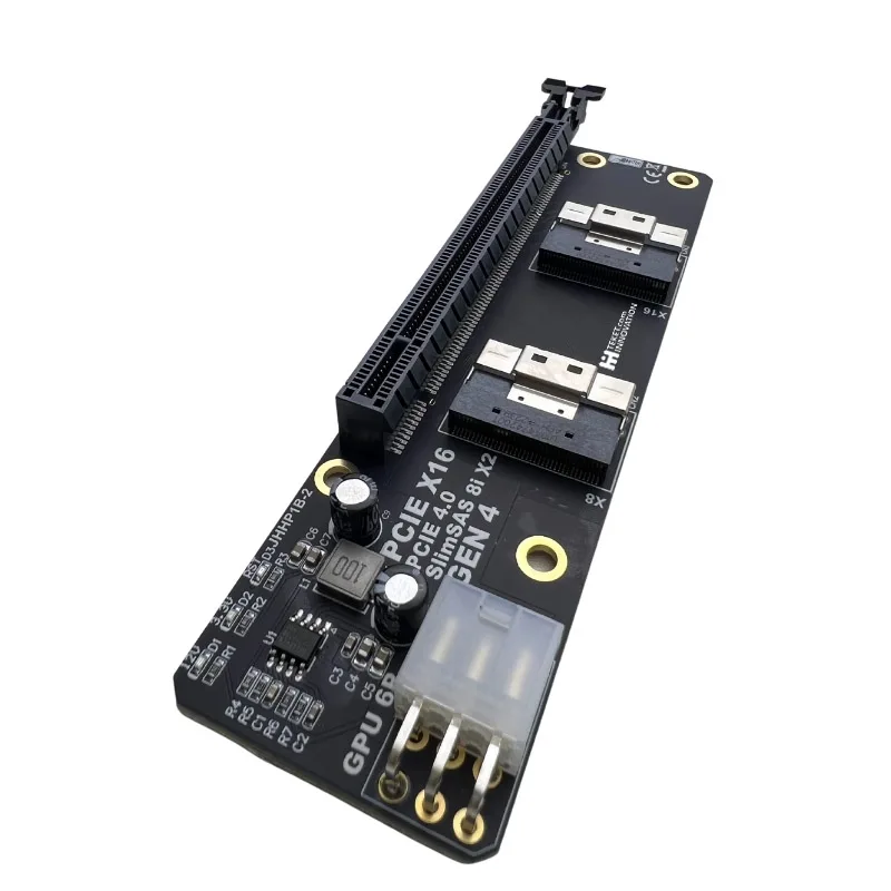 デュアルポート SFF-8654 SlimSAS 8i X2 - PCIe 4.0x16 スロット