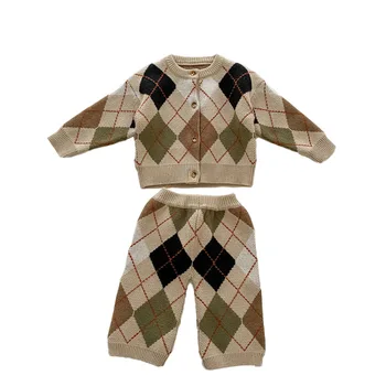 Latest Fashion Autumn Winter New Arrive Designer Baby Kids Sweater Knit Clothing Sets 2 Pieces Baby Clothes