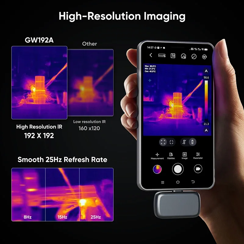 GOYOJO 192x192 Mobile Thermal Imager Camera for Pipe Heating
