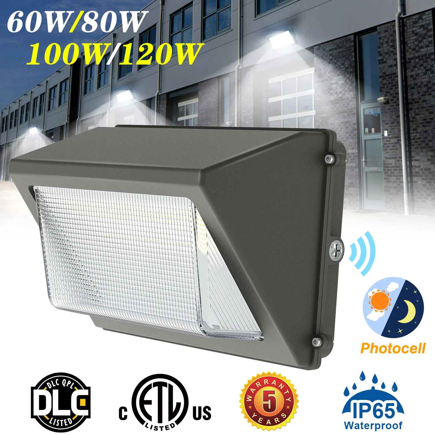 Usa Stock Ip65 Outdoor Waterproof Mounted Hid Wall Dusk To Dawn Motion