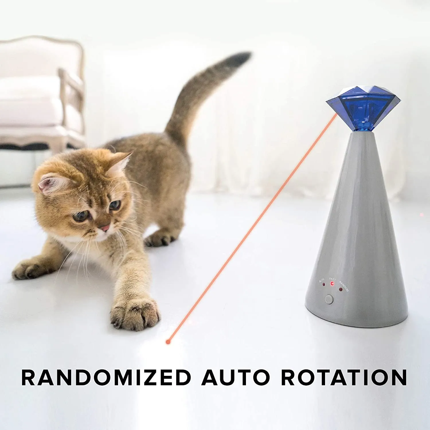 Cat Laser Toy Automated Cat Toys PETGEEK Laser Pointer Cat Toy Interactive  Kitten Toy With Bird