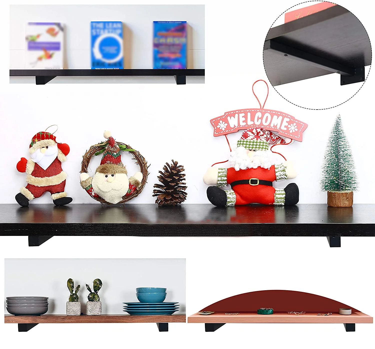 Heavy Duty Black Wall Hanging Clapboard Shelf Brackets Floating Shelves