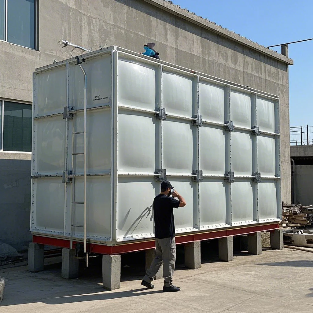 High Quality 20 Cubic Meter Rectangular FRP Fiberglass Plastic Storage Water Tank 220v Water Treatment Machinery