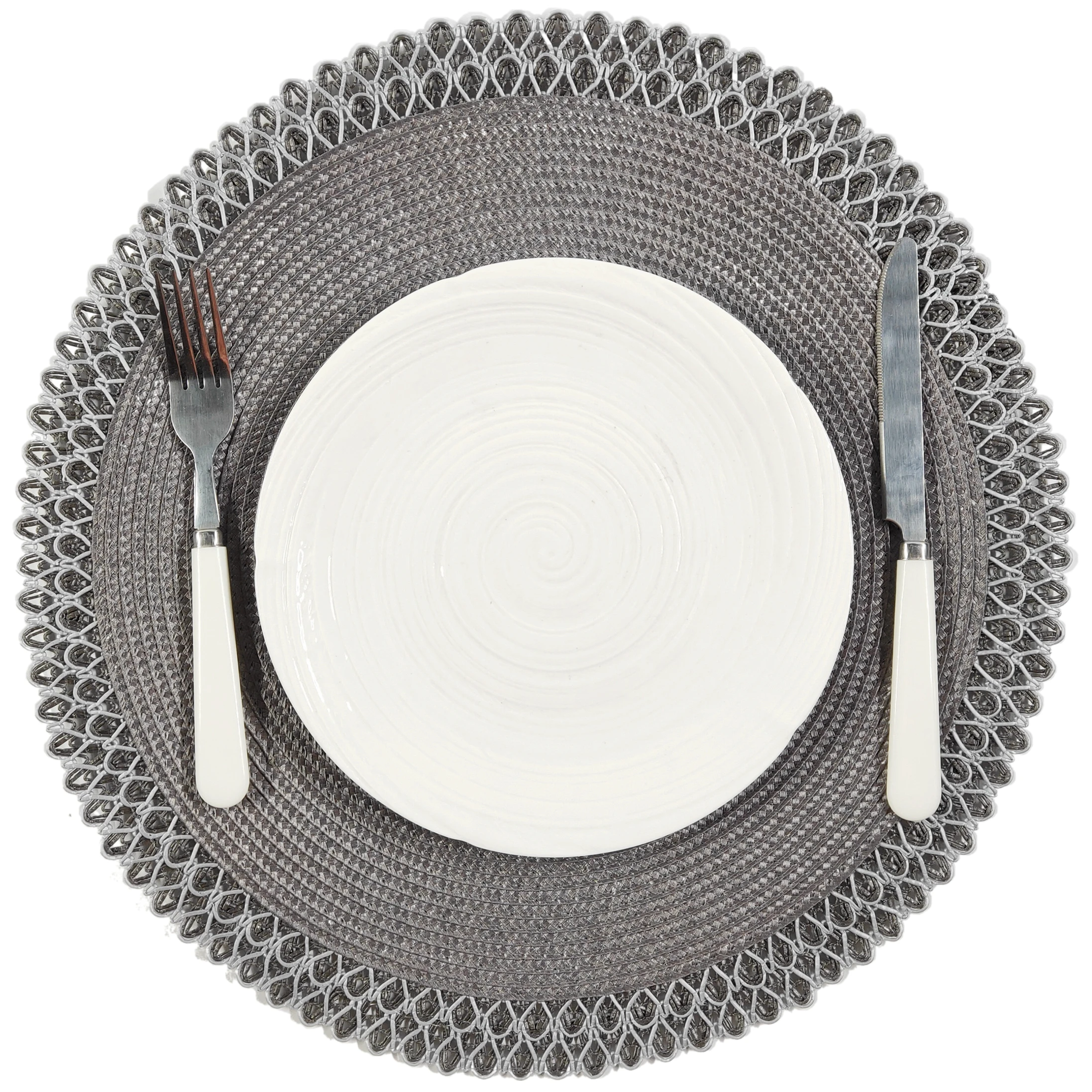 Tabletex  New Design Custom Round Woven Christmas Placemats Set of 4 Handmade PP Wholesale Cheap Table Mat Dinner Set