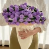 purple rose (creamy white blanket)