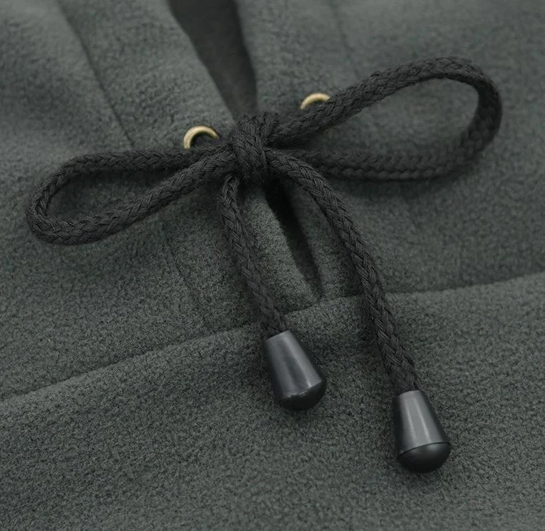 Drawstring Cord Fleece Overhood Scarf Snood Balaclava Hooded Hat Winter Skimask Fleece Face Mask Hoodie