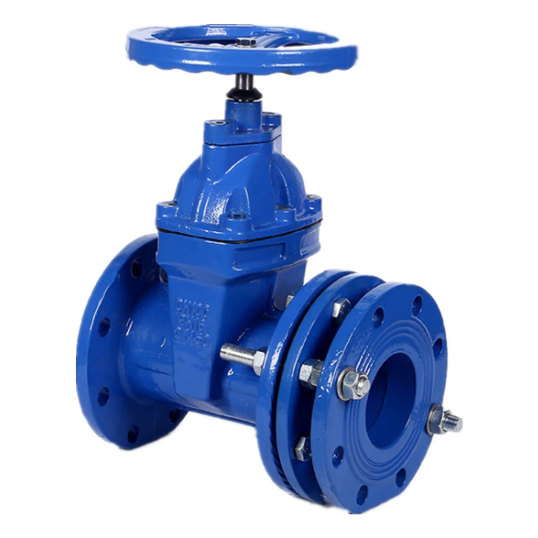 DN150 6 Inch Flanged Concealed Medium Fireproof Trench Gate Valve Made in China Blue details