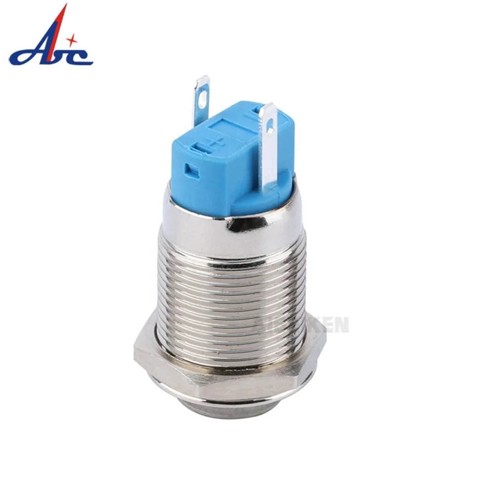 Pulsante Impermeabile 22mm Con LED Blu – 15A 220V SPST, Momantaneo Tipo Corto, Acciaio Inox Per Applicazioni Marine E Auto