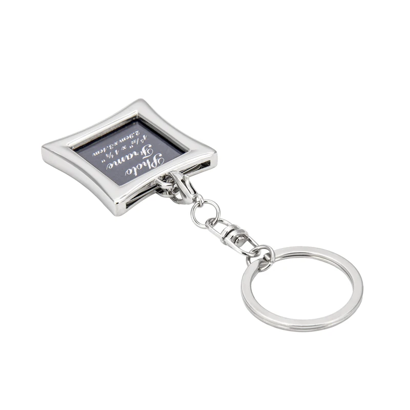 Custom Logo DIY Mini Picture Frame Metal Keychain Personalized Vintage Sublimation Keyring Blank Photo Frame Made of Zinc Alloy