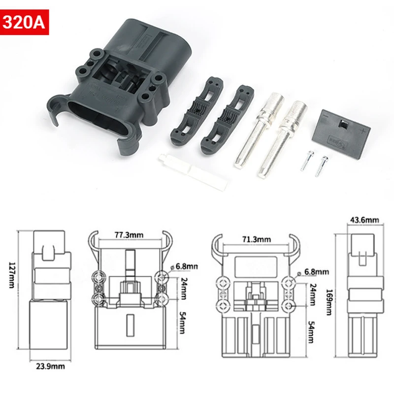 2P 80A 160A 320A 150V Forklift Plug Car Battery Connector , Male Female Forklift Power Connector 4