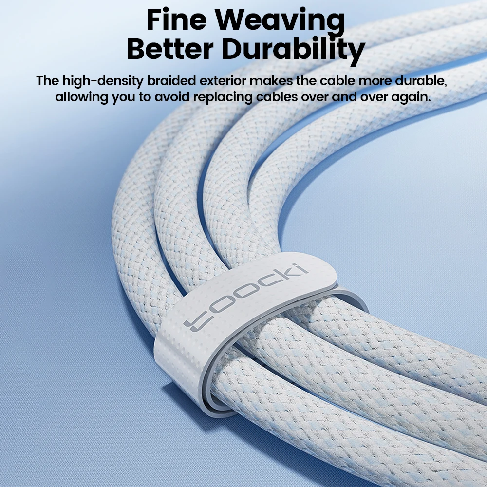 Toocki Usb C Data Cable Wire Roll 4 Core Usb Type C Cable 3A Fast Charging Cable Usb Tipo C for Samsung Phone
