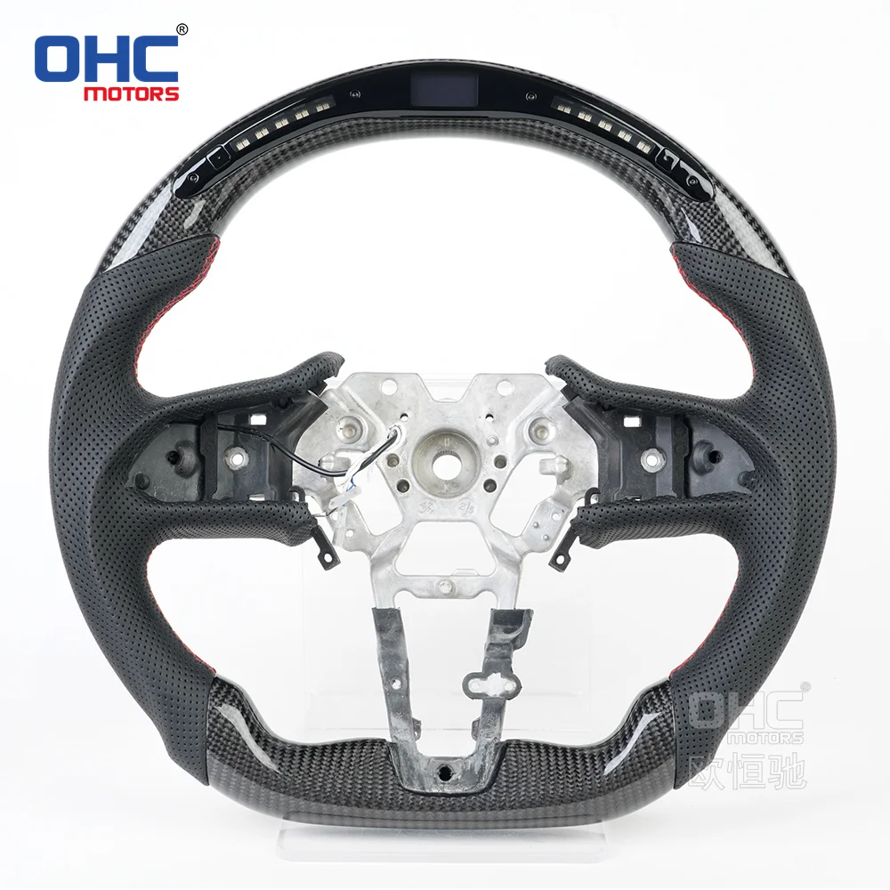 Factory Custom Steering Wheel Fit for Infinity Infiniti Q50 Q60 Sedan Coupe Exhaust LED Carbon Fiber Steering Wheel Leather