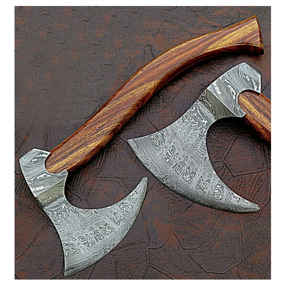 美丽的sizzco手工制作大马士革钢刃户外工具山林狩猎露营生存斧手木柄