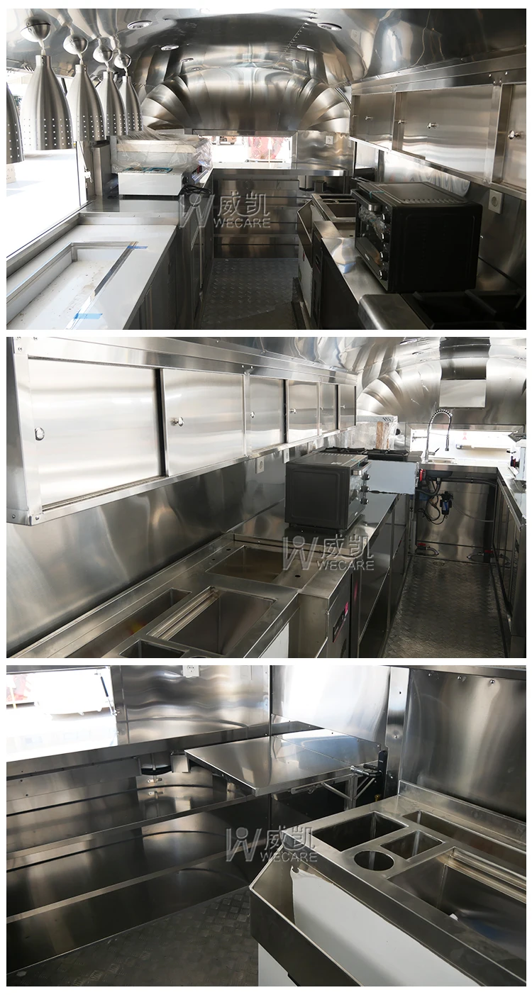 Wecare Airstream Fast Mobile Restaurant Kitchen Car Concession Beer