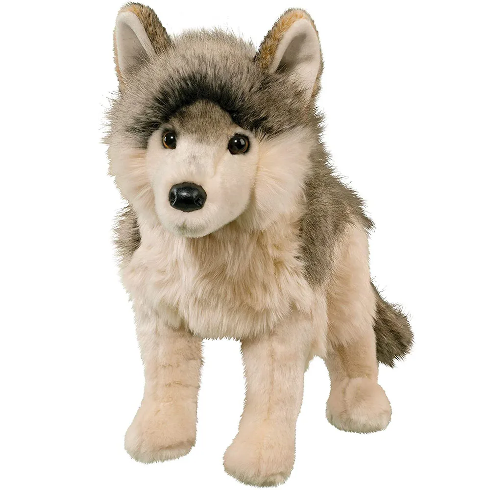 1336 câlin jouet en gros ODM OEM loup Cub chiot chien marron