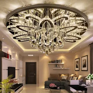 Living Room Decoration Raindrop Flush Mount Pendant Lamp Round Multi Tier Luxury Led Ceiling Light
