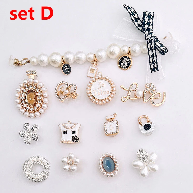 Fashion Women Men Shoe Charms Diy Bling Crystal Rhinestone Pearl Clog  Jewelry Set Decoration Croc Charms For Croc - Buy Croc Charms,Designer Croc