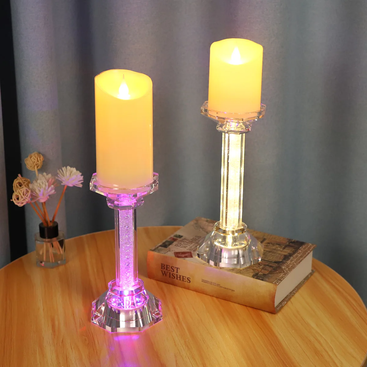 wear-resistant novelty glass candles holders lanterns and candle jars for coffee table decor