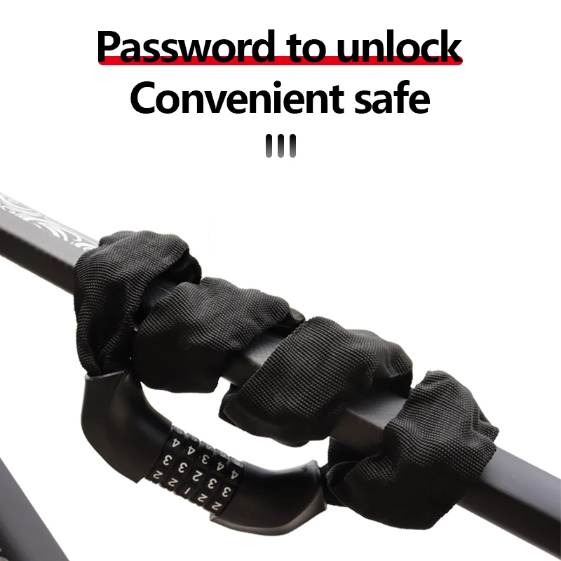 SENDE Combination Chain Lock 5-digit Code Thicker Chain Multifunctional Anti-theft Tyre Lock Riding Motorbike Bike Accessories